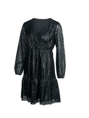 NEW SERRA Black Metallic Pleated Dress S